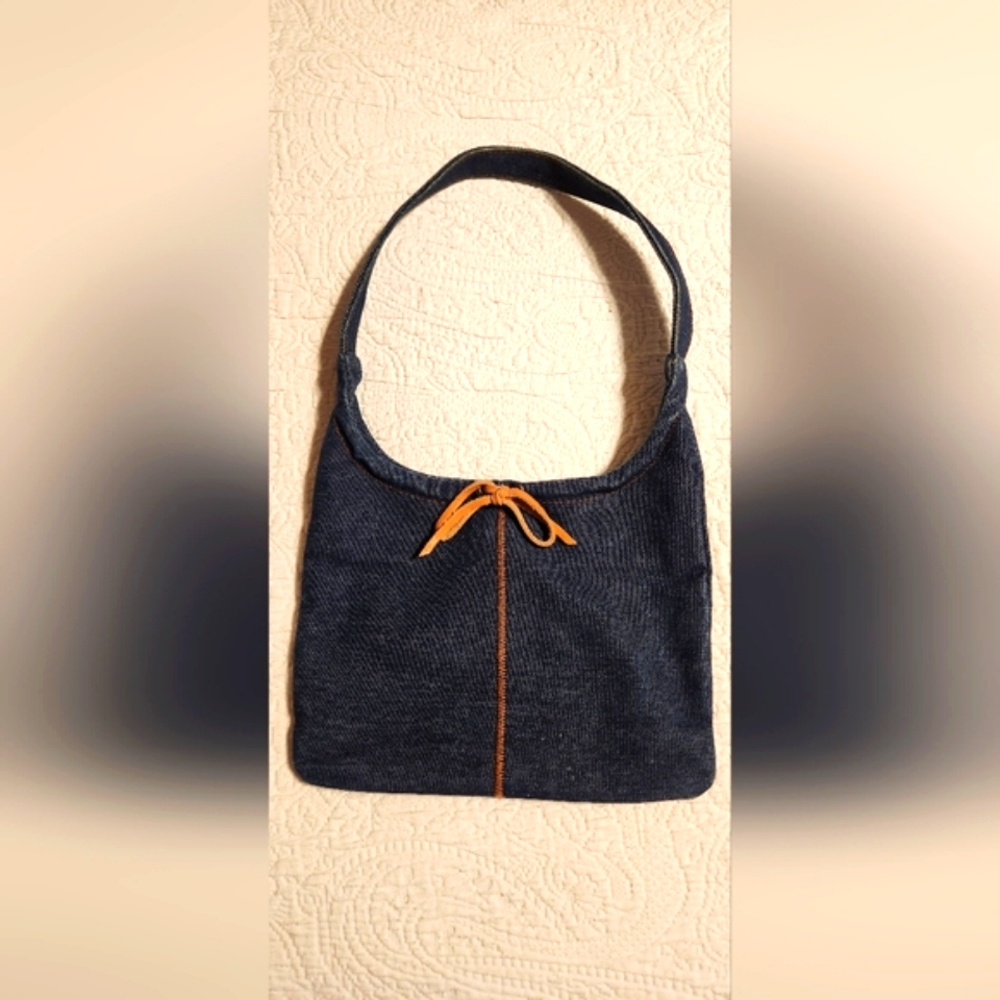 Jean Fabric Shoulder Bag
